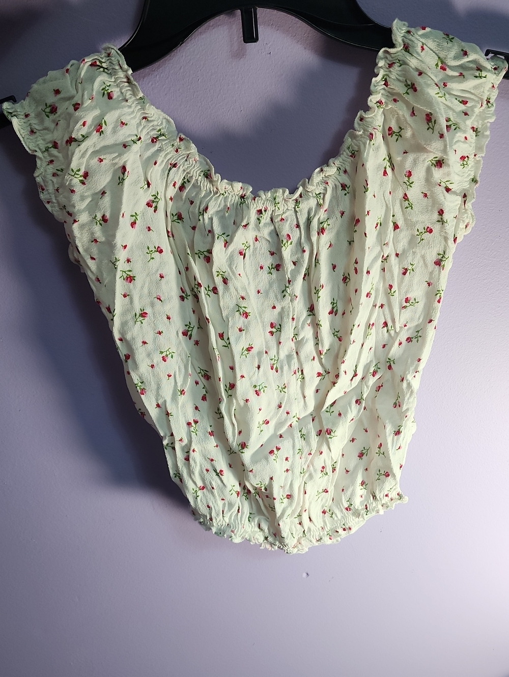 White Floral Ruffle Tank Top - Picture 2 of 3